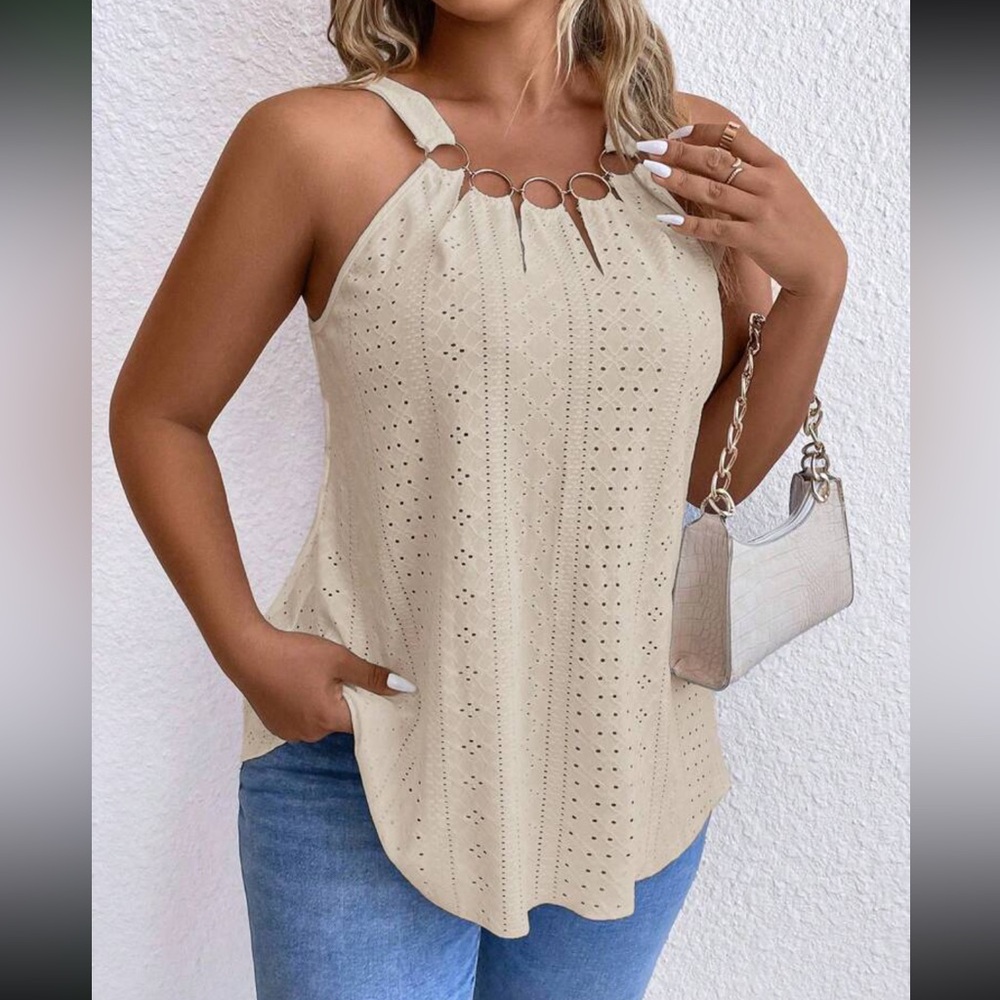 Boho casual print detail tank top - Picture 1 of 1
